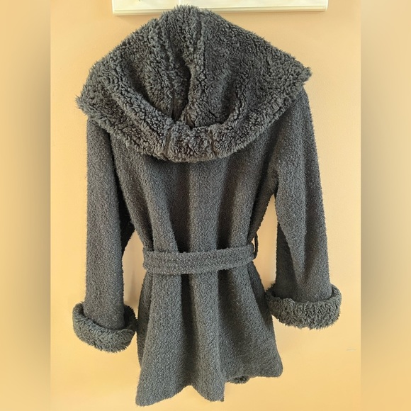 John Caruana Vintage Felted Wool Mid Length Hooded Wrap Coat-UEC - Picture 3 of 7